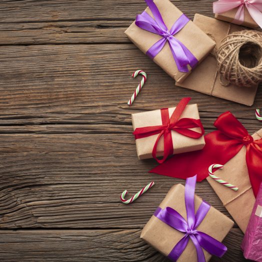 top-view-set-christmas-presents